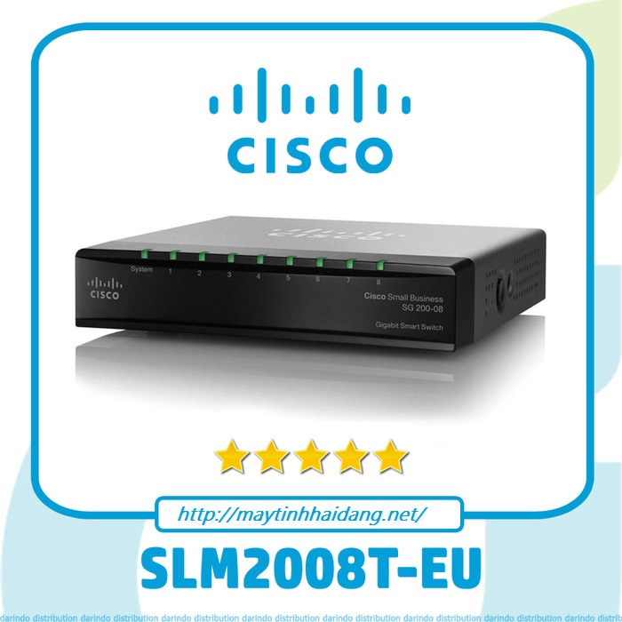 Switch Cisco SG200-08 8-port Gigabit Smart Switch SLM2008T-EU chính hãng CISCO
